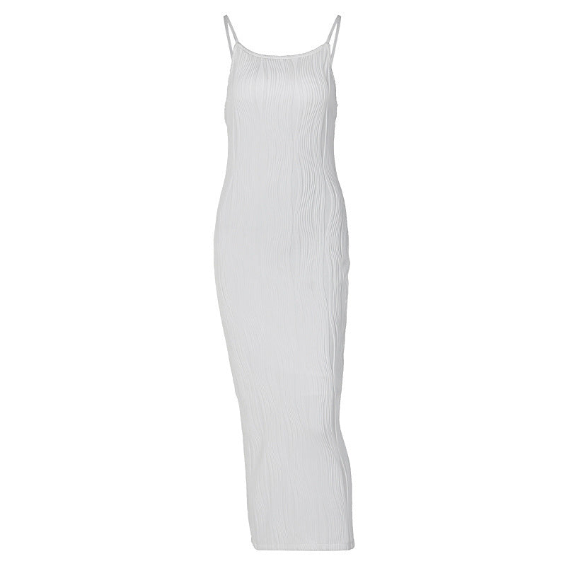Damen Maxikleid im eleganten Wellenmuster mit Spaghettiträgern Echo Archiv
