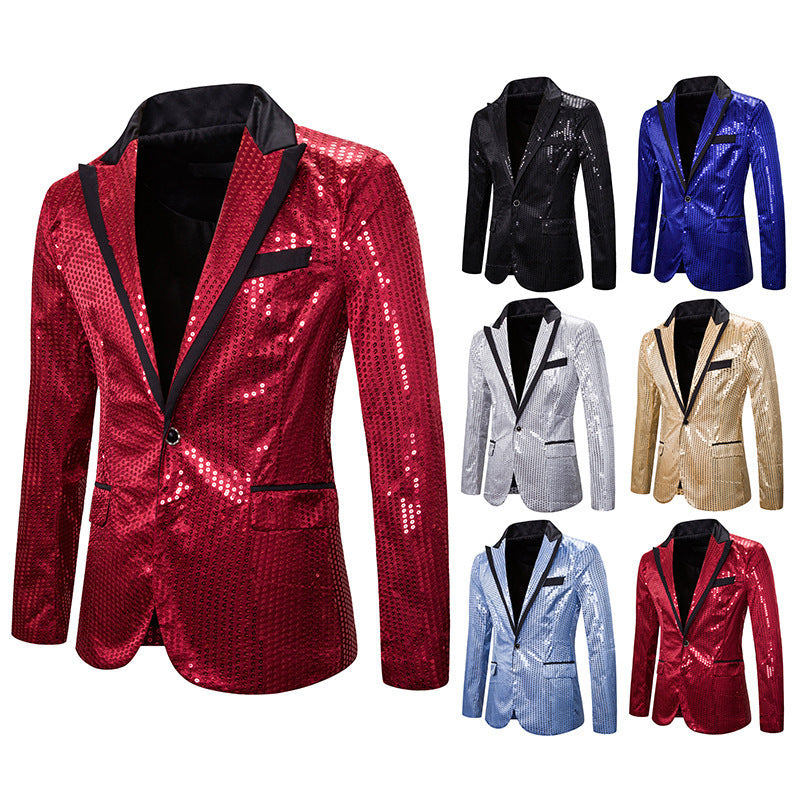Herren eleganter Pailletten Blazer mit modernem Schnitt Echoarchiv