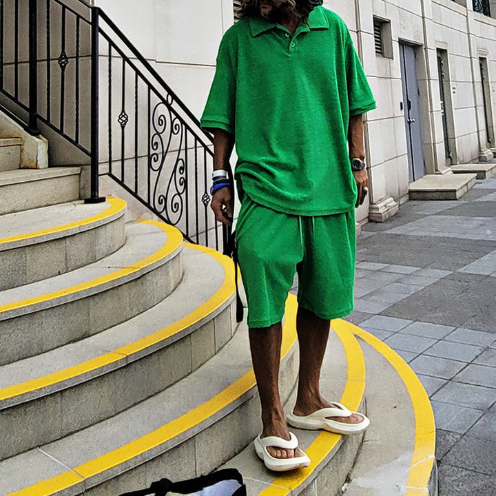 Herren Oversized T-Shirt und Shorts-Set mit lässigem Design Echoarchiv