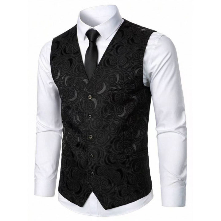 Herren elegante Weste mit floralem Jacquard-Muster Echoarchiv
