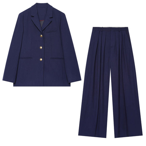 Damen Boxy‑Blazerjacke mit goldfarbenen Zierknöpfen und Leistentaschen Echo Archiv