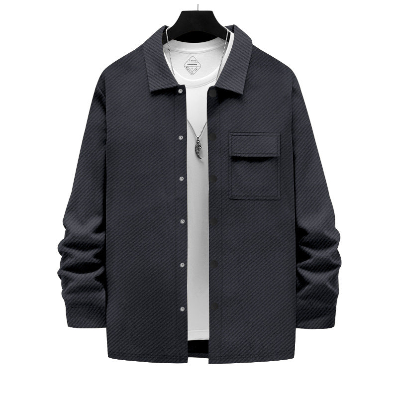 Herren lässige Freizeitjacke mit strukturiertem Design und praktischen Taschen Echoarchiv