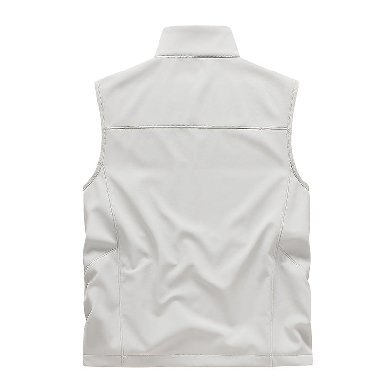 Herren Wasserabweisende Softshell-Weste mit Stehkragen, Reißverschlusstaschen & Atmungsaktivem Futter Echoarchiv