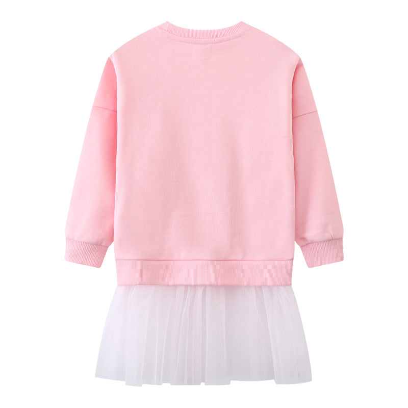 Mädchen Sweatshirt mit Tüllrock und bunten Ballerina-Applikationen Echo Archiv