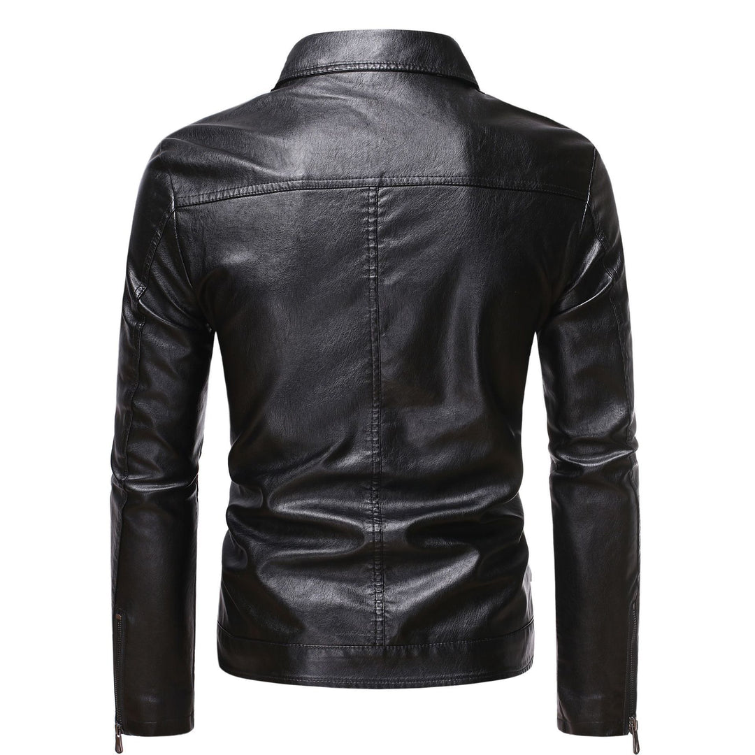 Herren Kunstlederjacke im eleganten Biker-Stil mit soften Innenfutter und praktischen Taschen Echoarchiv