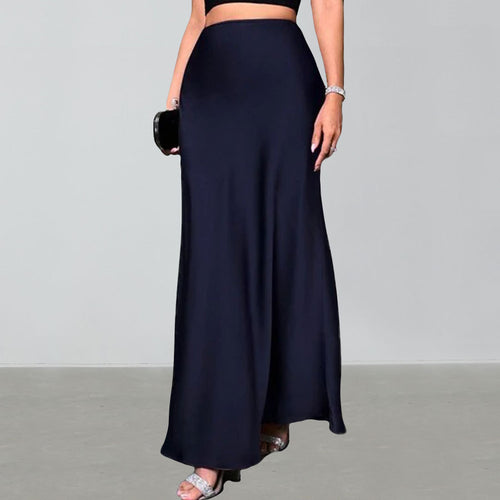 Damen Eleganter Maxirock mit schwingendem Schnitt und hohem Bund Echo Archiv