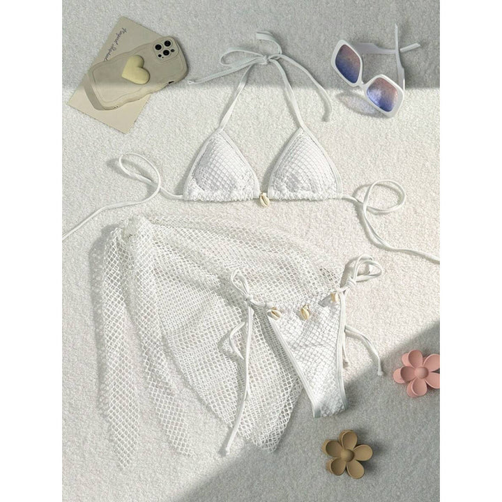 Damen Netz-Bikini-Set mit modischen Schleifen und Muscheldetails Echo Archiv