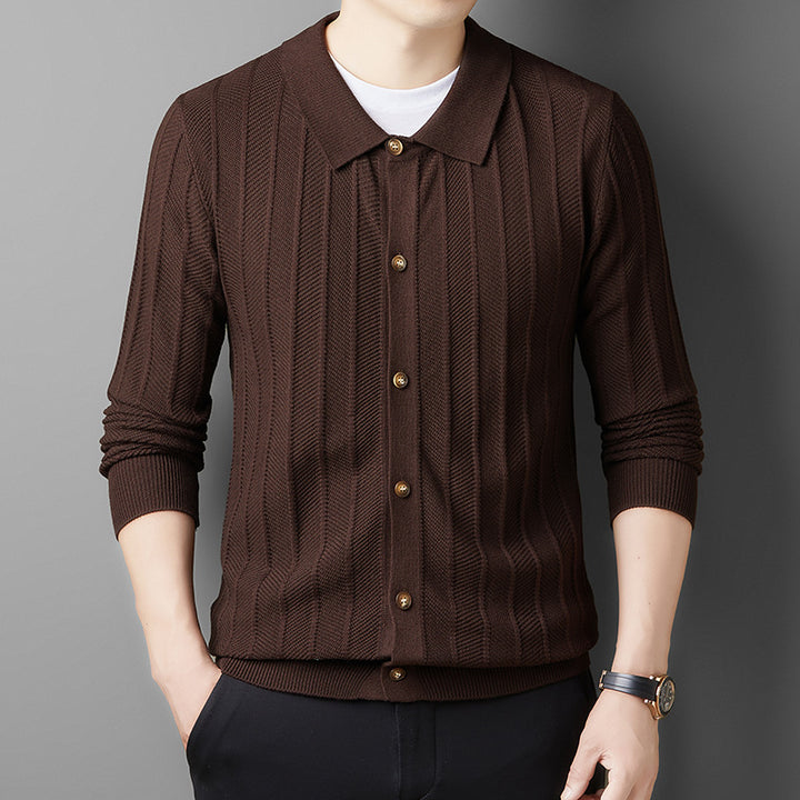 Herren Strickjacke mit strukturiertem Muster und eleganten Knöpfen Echoarchiv