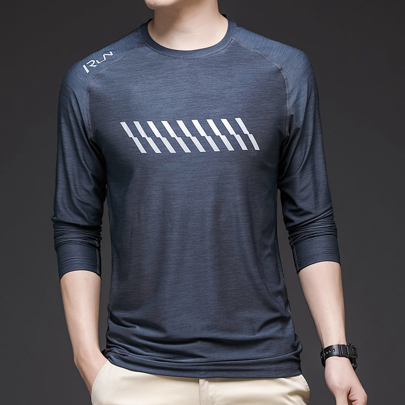 Herren sportliches Langarm-Funktionsshirt mit atmungsaktiven Einsätzen Echoarchiv
