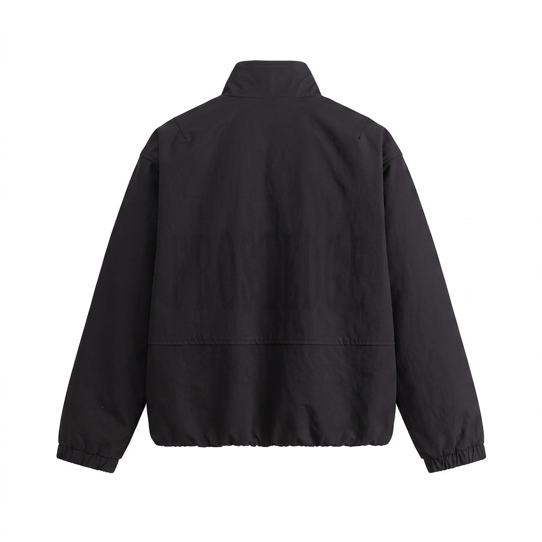 Herren Kurz geschnittener minimalistischer Boxy‑Blouson mit Stehkragen und Druckknopfblende Echoarchiv