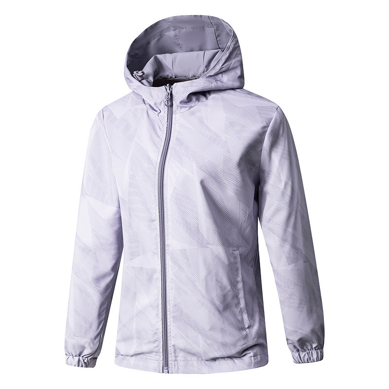 Damen Leichte technische Kapuzenjacke wasserabweisend mit Vollzip und elastischen Bündchen Echo Archiv