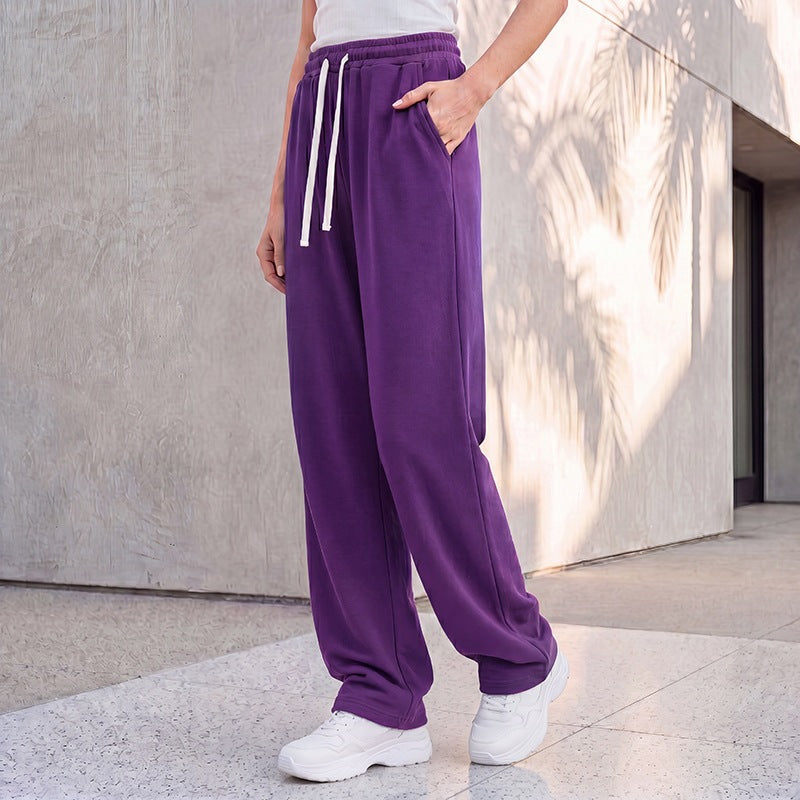 Damen nan weite Loungepalazzo-Hose mit hohem Komfortbund, Kordelzug, seitlichen Eingrifftaschen und dekorativer Seitennaht Echo Archiv