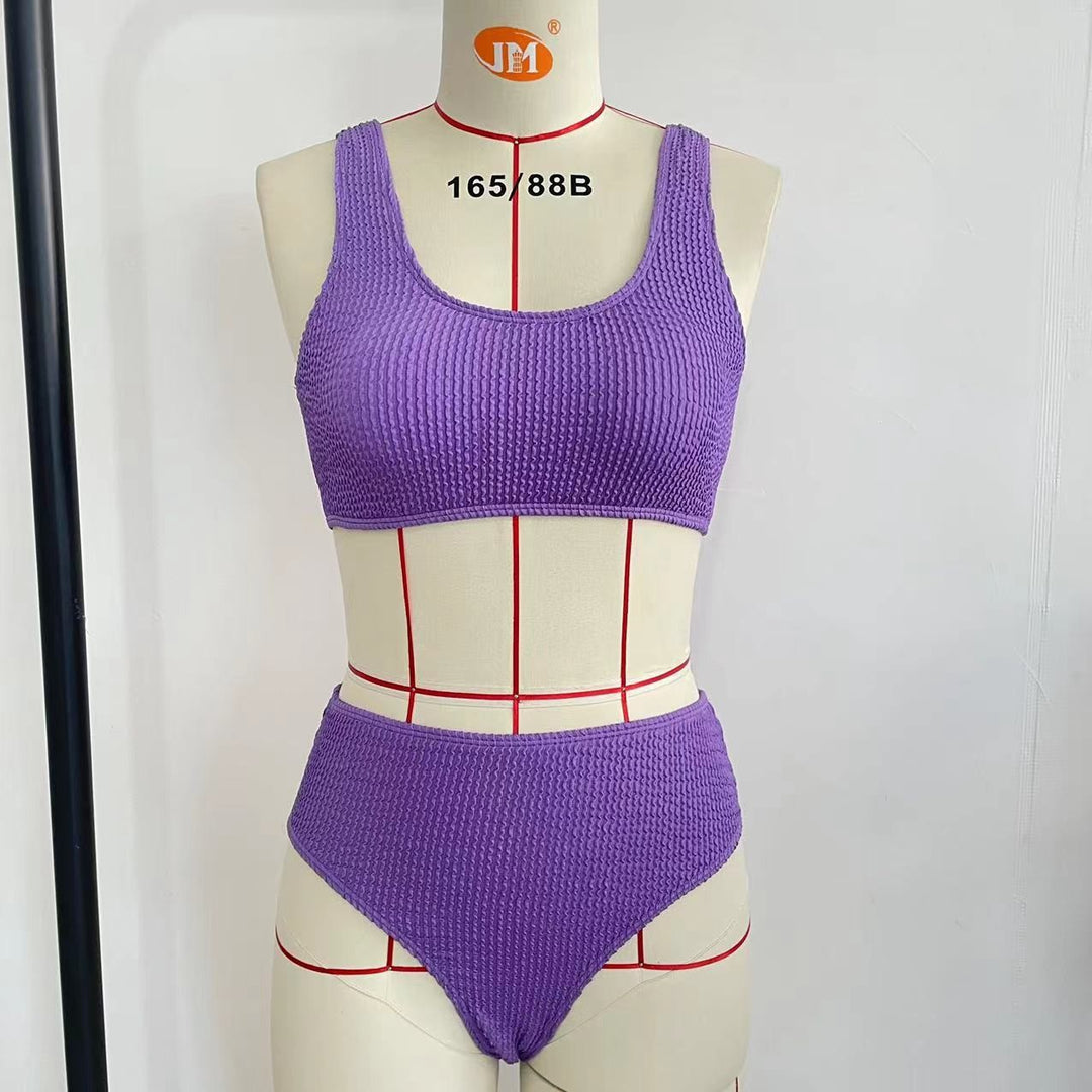 Damen High-Waist Bikini-Set mit modischem Rippstrick Echo Archiv