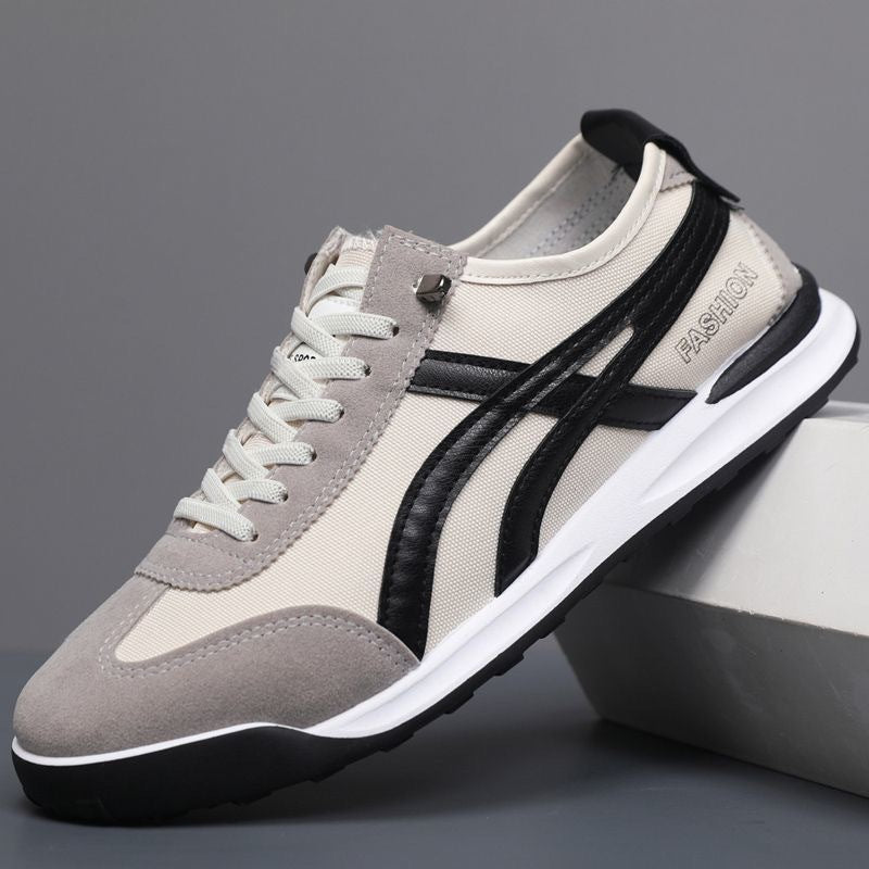 Herren Retro-leichte Low-Top Sneaker mit Canvas-Obermaterial und Wildleder-Overlays Echoarhiv – Norré