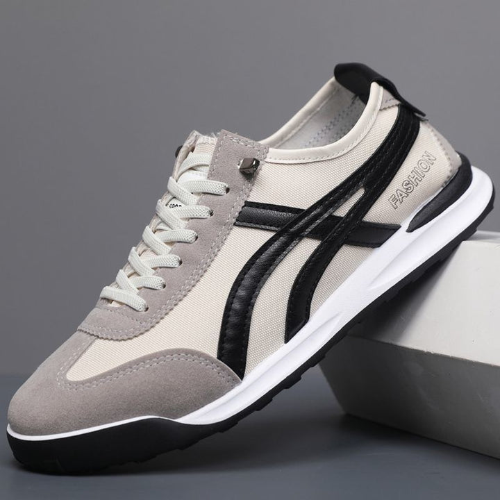 Herren Retro-leichte Low-Top Sneaker mit Canvas-Obermaterial und Wildleder-Overlays Echoarhiv – Norré