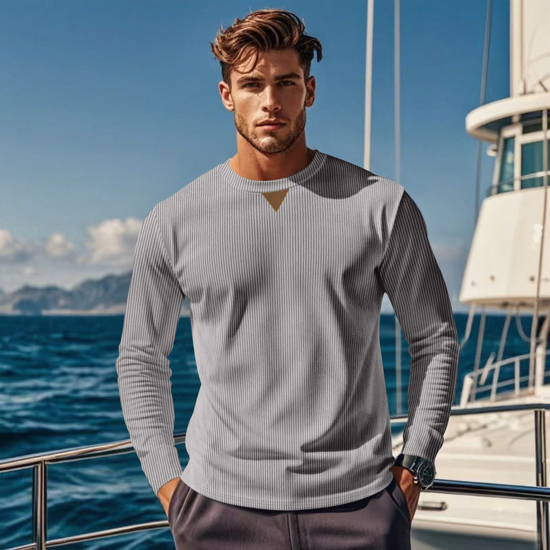 Herren Langarmshirt mit strukturiertem Rippdesign Echoarchiv
