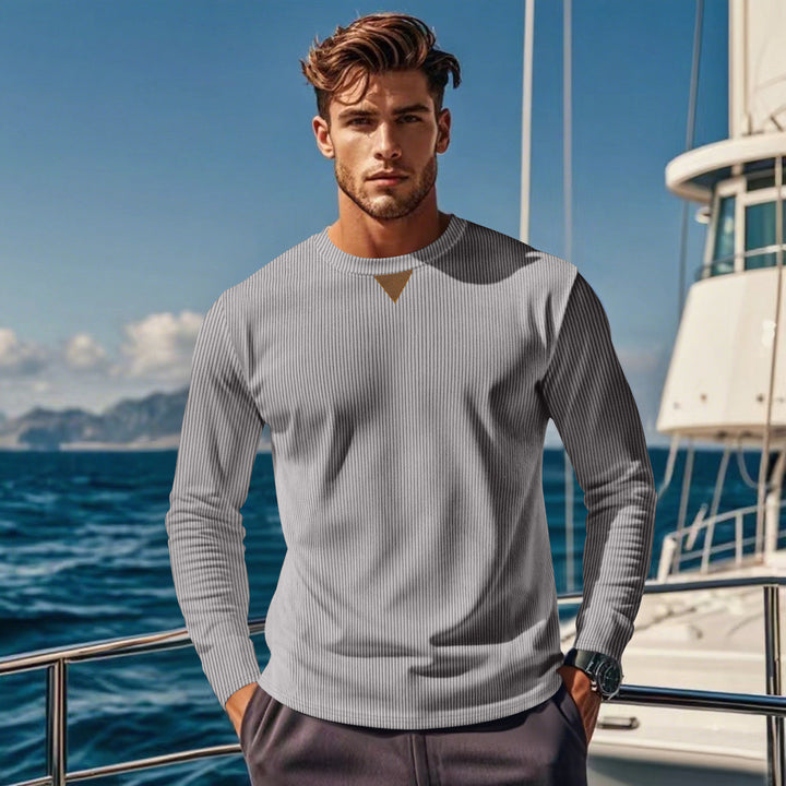 Herren Langarmshirt mit strukturiertem Rippdesign Echoarchiv