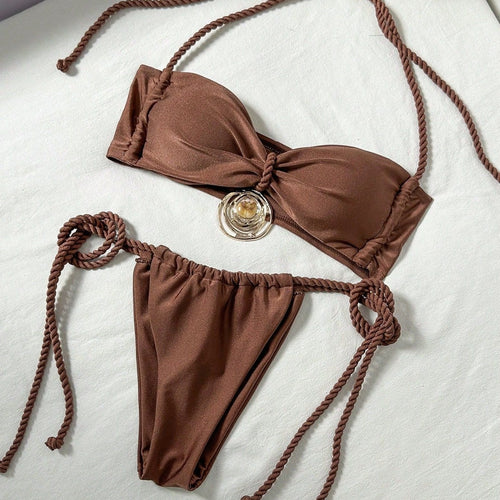 Damen Bandeau-Bikini mit raffinierten Knotenakzenten Echo Archiv