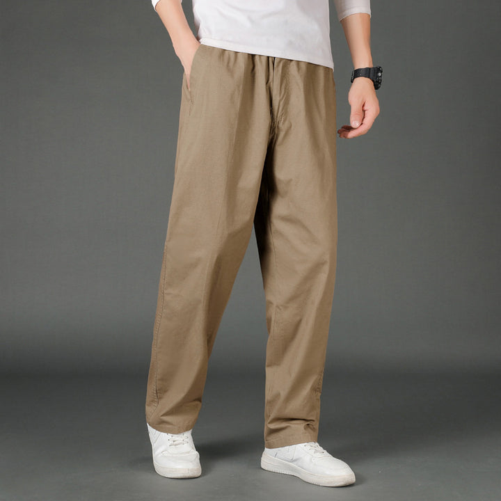 Herren Weite Baumwoll-Chinohose im Relaxed-Fit mit elastischem Komfortbund & verdeckten Eingriffstaschen Echo Archiv