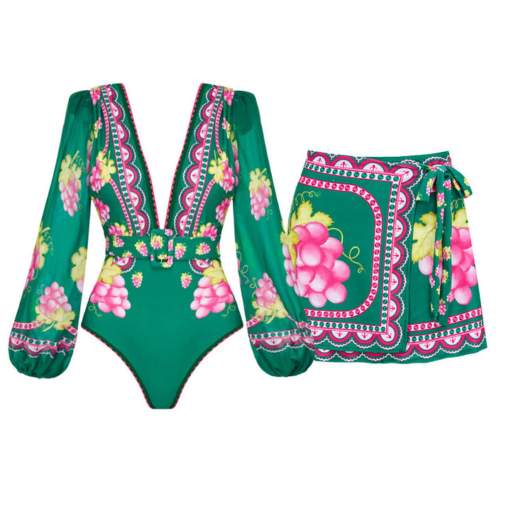Damen Stylish Elegantes Badeanzug- und Rockset Echo Archiv