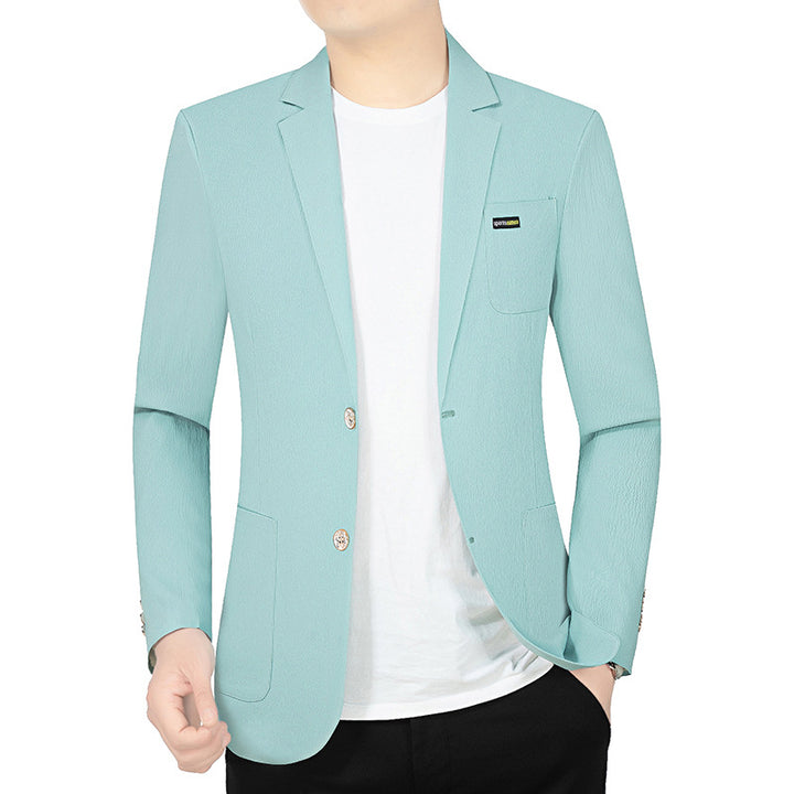 Herren Modernes Stretch Business-Sakko mit schmalem Schnitt und aufgesetzten Taschen – Tianoro