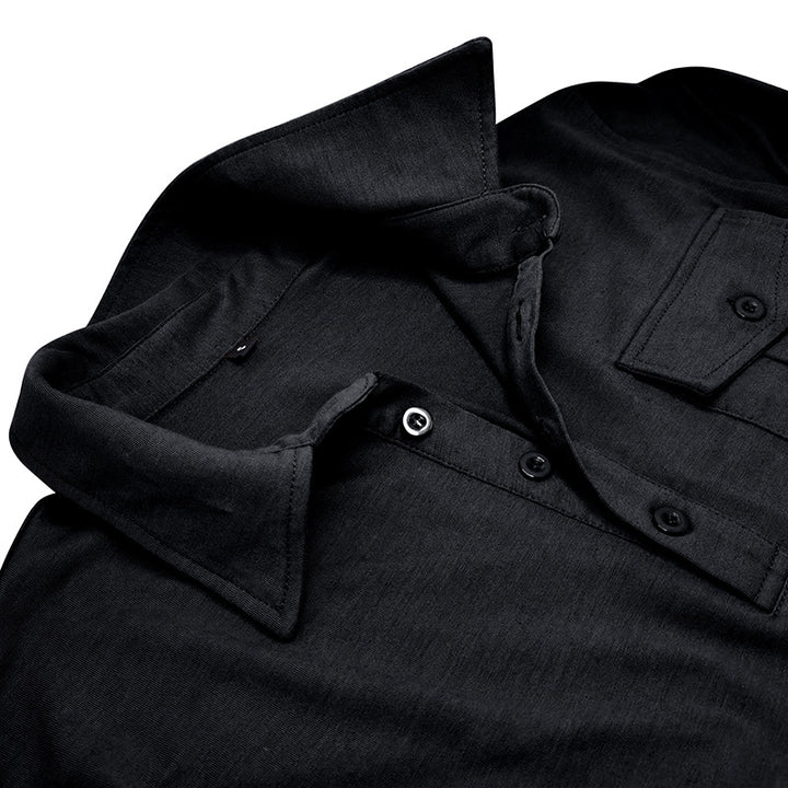 Herren Langarm Poloshirt mit praktischer Brusttasche und modernem Schnitt Echoarchiv