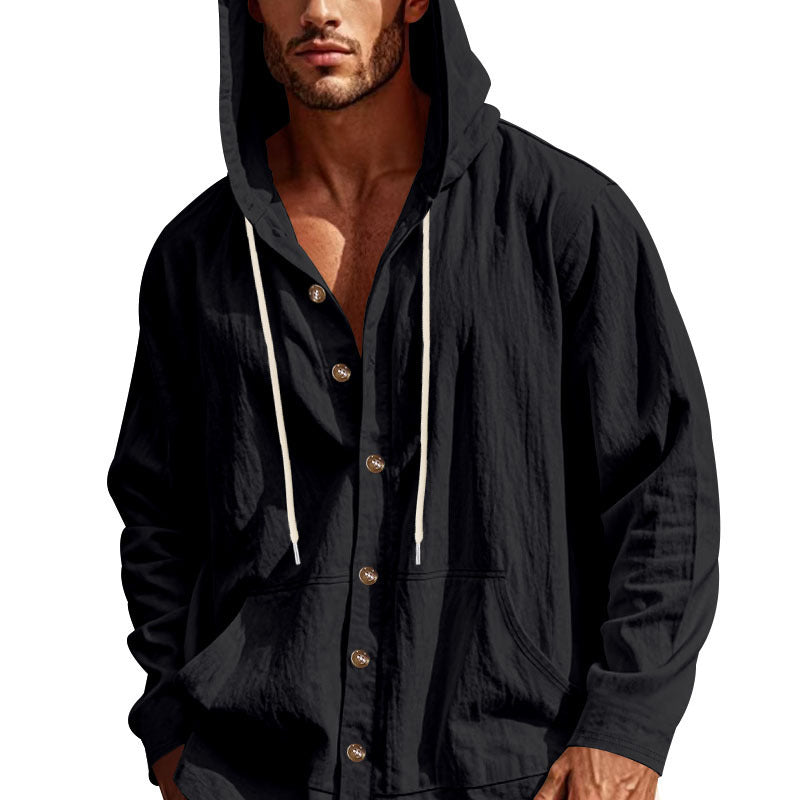 Herren Freizeitjacke mit Kapuze und Knopfverschluss Echoarchiv