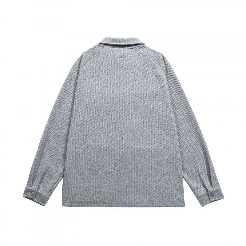 Herren Waffelstrick-Halbzip-Pullover mit Polokragen Echo Archiv