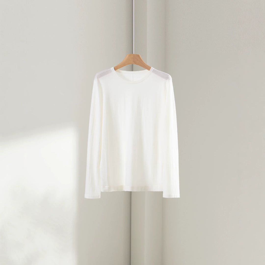 Damen Feiner Rundhals-Feinstrickpullover mit minimalistischer Silhouette und weichem Fall Echo Archiv