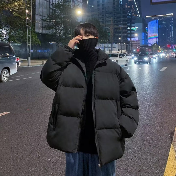 Herren gesteppte Winterjacke mit hohem Kragen und praktischen Taschen Echoarchiv