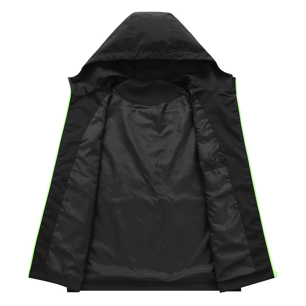 Herren leichte Funktionsjacke mit verstellbarer Kapuze und atmungsaktivem Material Echoarchiv