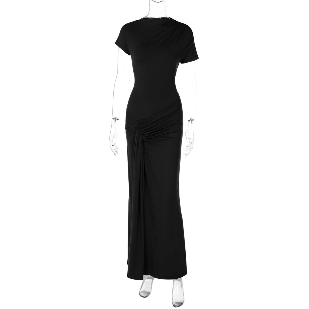 Damen Elegantes Maxikleid mit Drapierung und asymmetrischem Saum Echo Archiv