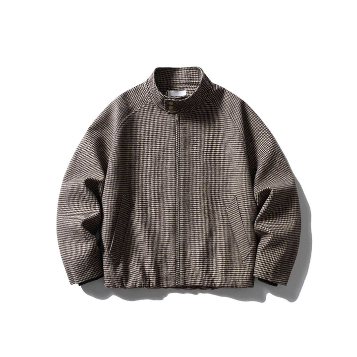 Unisex Kurz geschnittene strukturierte Blousonjacke mit Stehkragen und Reißverschluss Echoarchiv
