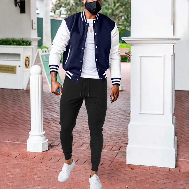 Herren Sportliche Collegejacke mit modernen Kontrastelementen Echoarchiv