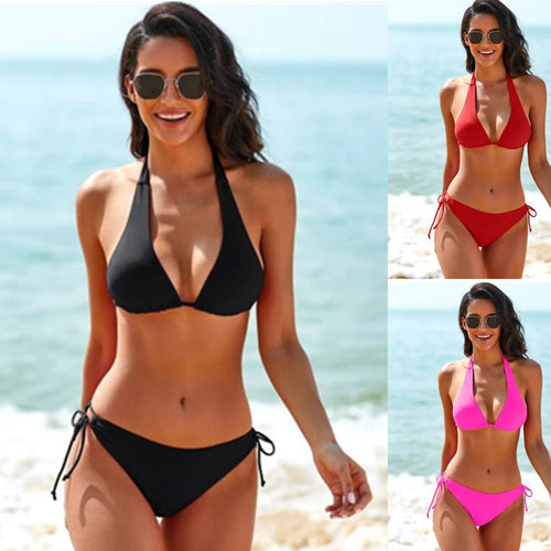 Damen Triangel-Bikini mit verstellbarem Halterdesign und seitlichem Bindeband Echo Archiv