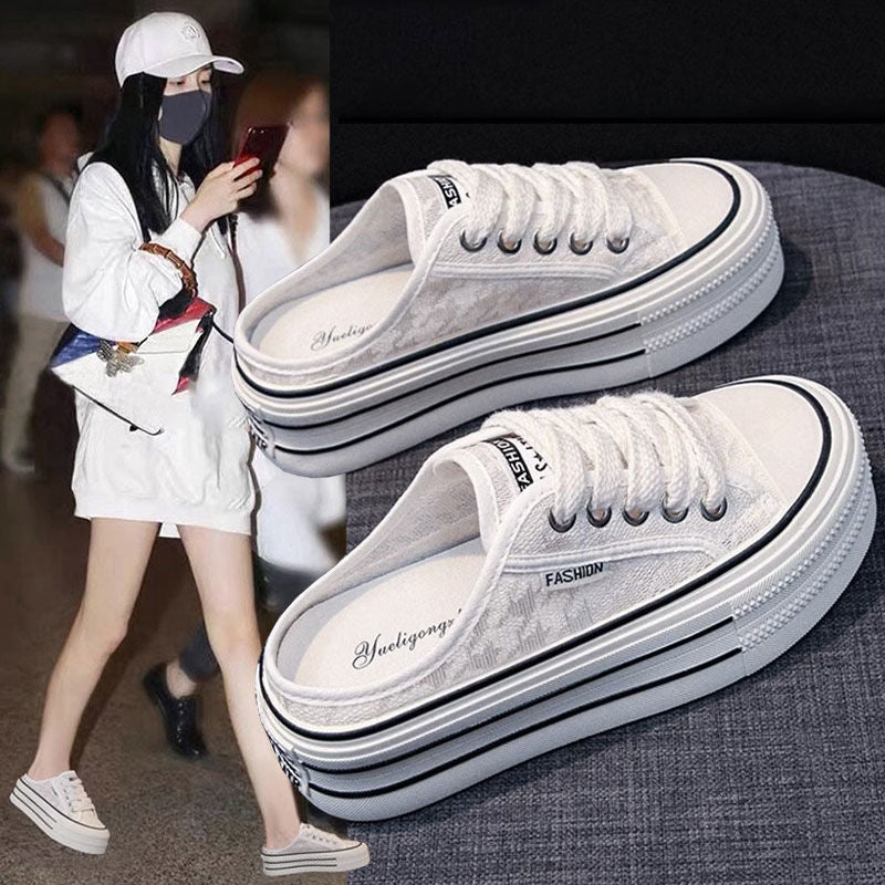 Damen Plattform Sneaker mit luftiger Canvas-Oberfläche und rutschfester Sohle Echo Archiv