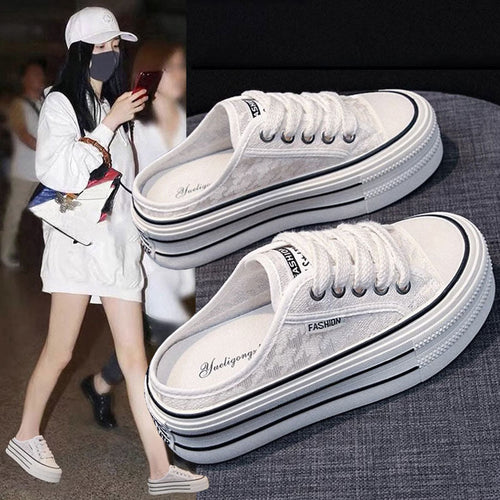 Damen Plattform Sneaker mit luftiger Canvas-Oberfläche und rutschfester Sohle Echo Archiv