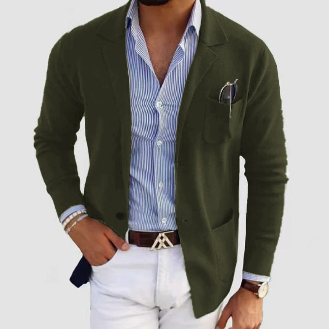Herren lässiger Blazer mit feiner Struktur Echoarchiv
