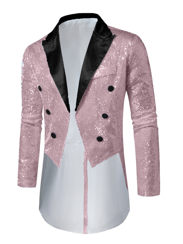 Herren glitzernde Smokingjacke mit elegantem Schnitt und schimmernden Pailletten Echoarchiv