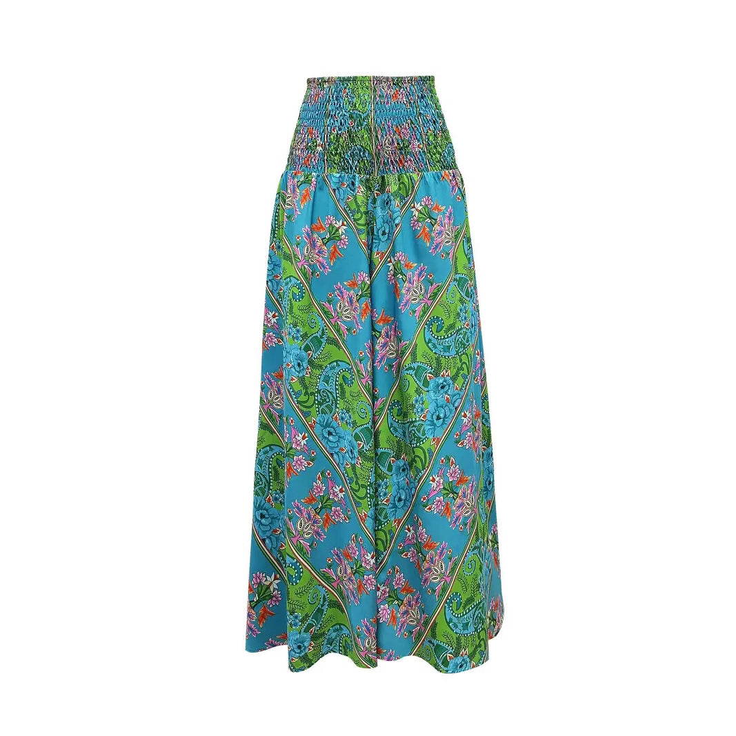 Damen Maxirock mit hohem Smokbund und floraler Paisley‑Optik Echo Archiv