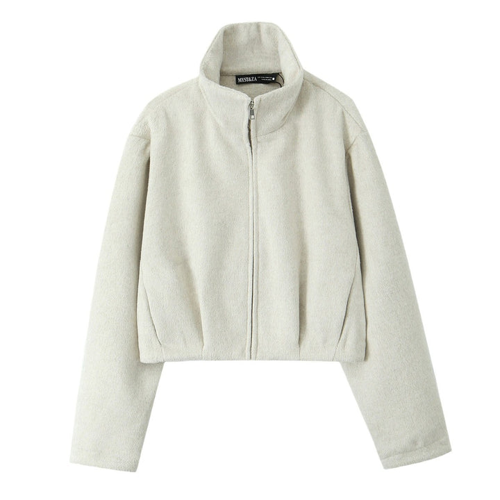 Damen Kastige Fleecejacke mit Stehkragen und verdecktem Reißverschluss Echo Archiv