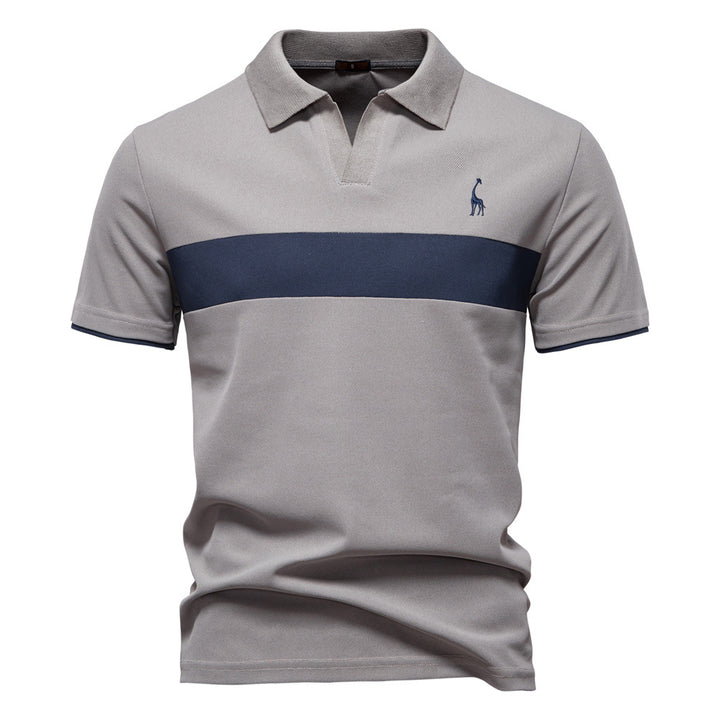 Herren Poloshirt mit modernem Blockdesign und hochwertiger Baumwollmischung Echoarchiv