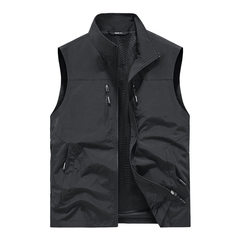 Herren Leichte Outdoorweste mit Mesh-Innenfutter und Multifunktionstaschen Echoarchiv