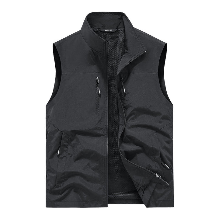 Herren Leichte Outdoorweste mit Mesh-Innenfutter und Multifunktionstaschen Echoarchiv