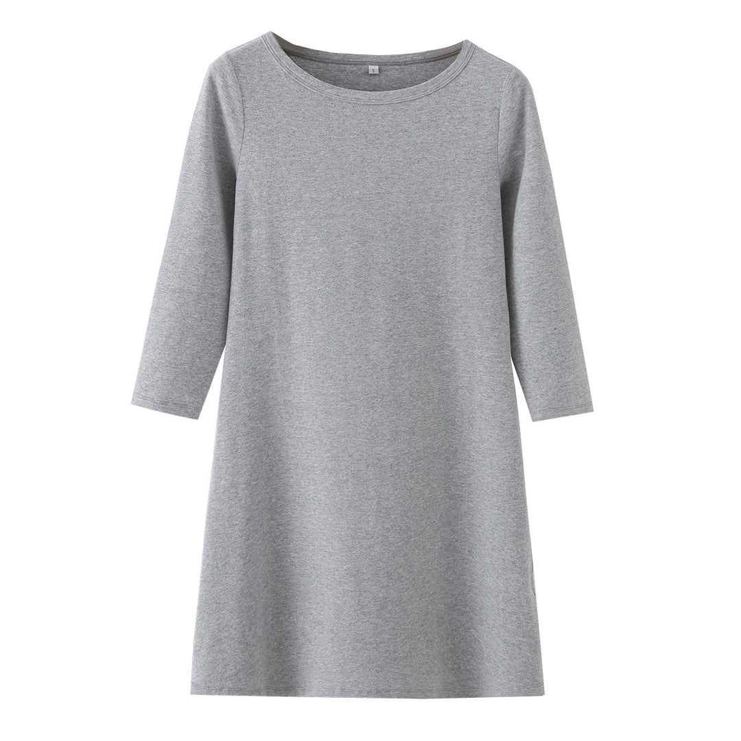 Damen Kuscheliges A-Linien Sweatkleid mit 3/4-Ärmeln und Rundhalsausschnitt Echo Archiv