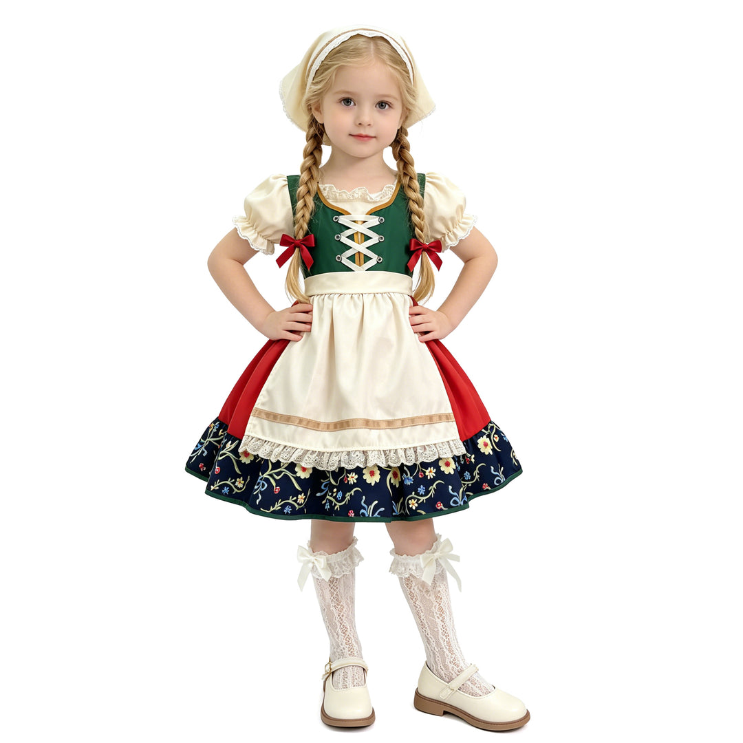 Damen nan traditionelles Kinderdirndl mit Schürze und kunstvoller Stickerei Echo Archiv