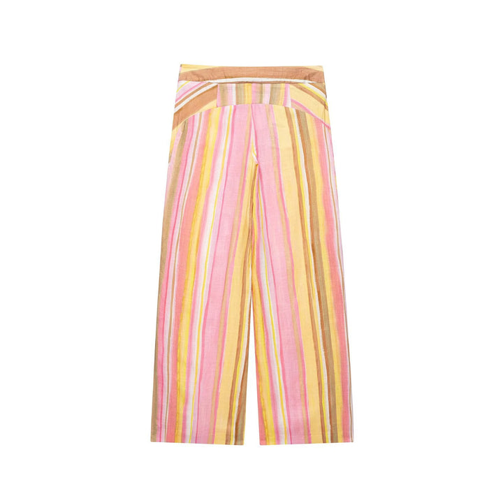 Damen Weite Highwaist Palazzohose mit mehrdimensionalem Streifenmuster Echo Archiv