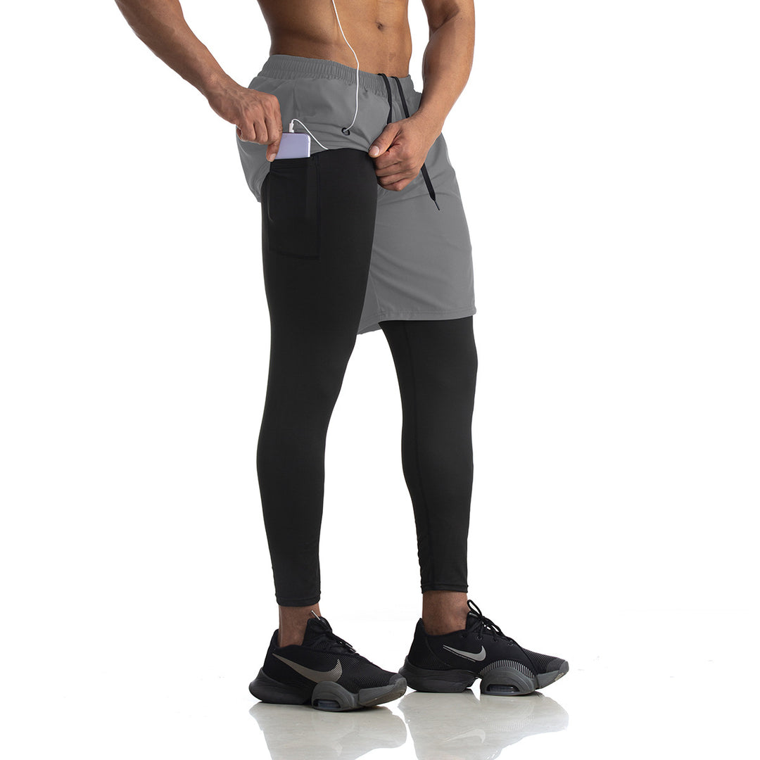 Herren Sportliche Laufshorts mit integrierten Kompressionsleggings Echoarchiv