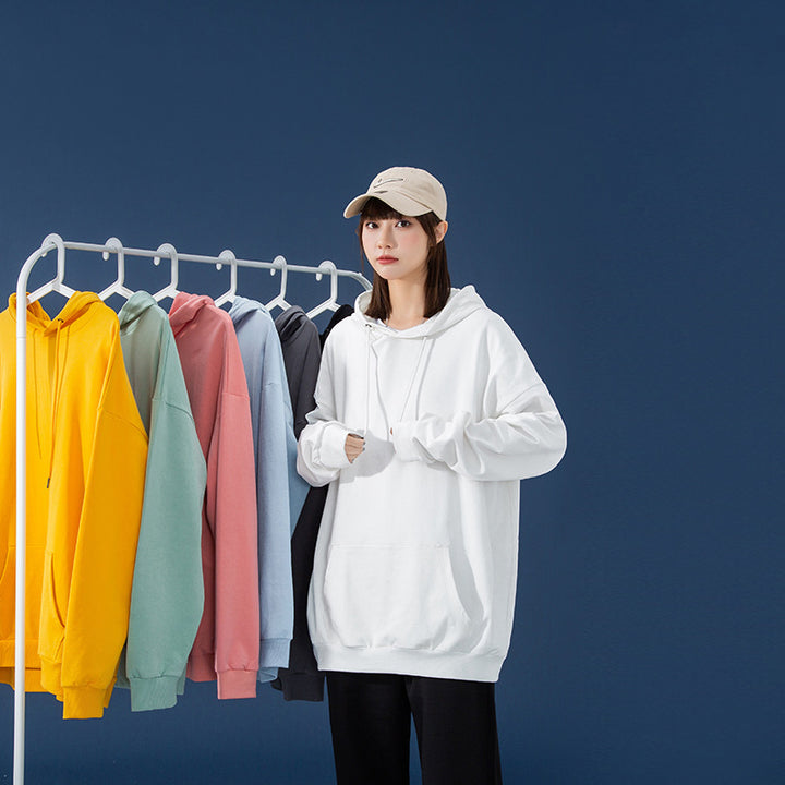 Damen Oversize-Kapuzenpullover mit Kängurutasche, tiefem Schulterfall und verstellbarer Kordel Echoarchiv