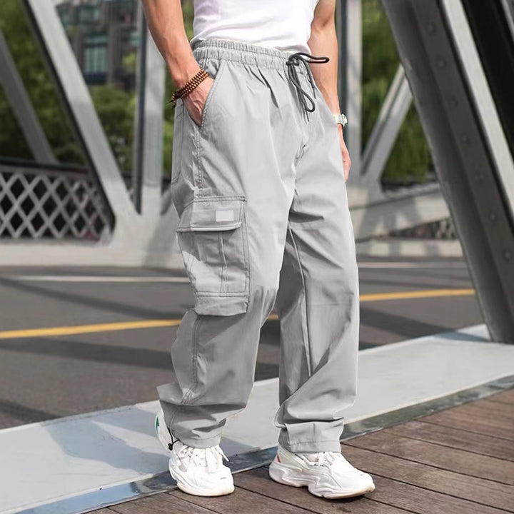 Herren lässige Cargo-Hose mit elastischem Bund und multifunktionalen Taschen Echoarchiv